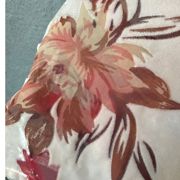 Velvet Burnout Peasant Blouse Floral Earth Tones Indie Boho Flowy Size XS NWOT - Picture 7 of 9